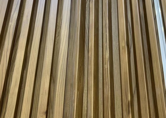 Firproof Aluminum Extrusion Profiles Covet Battens With Wood Color For Decoration Wall Lining