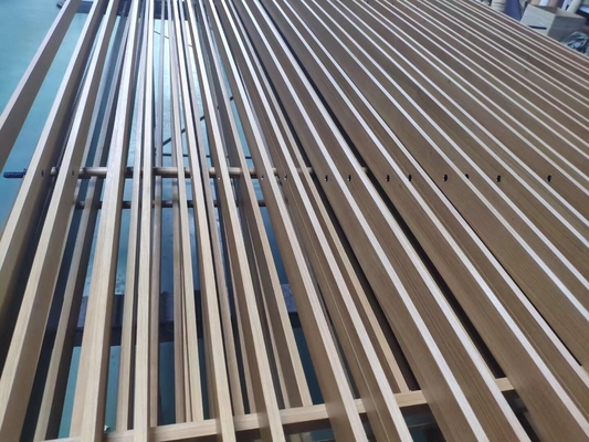 Firproof Aluminum Extrusion Profiles Covet Battens With Wood Color For Decoration Wall Lining